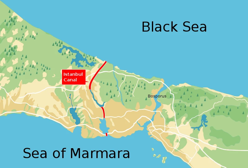 Illustration map of the Istanbul Canal project. (Wikimedia Commons)