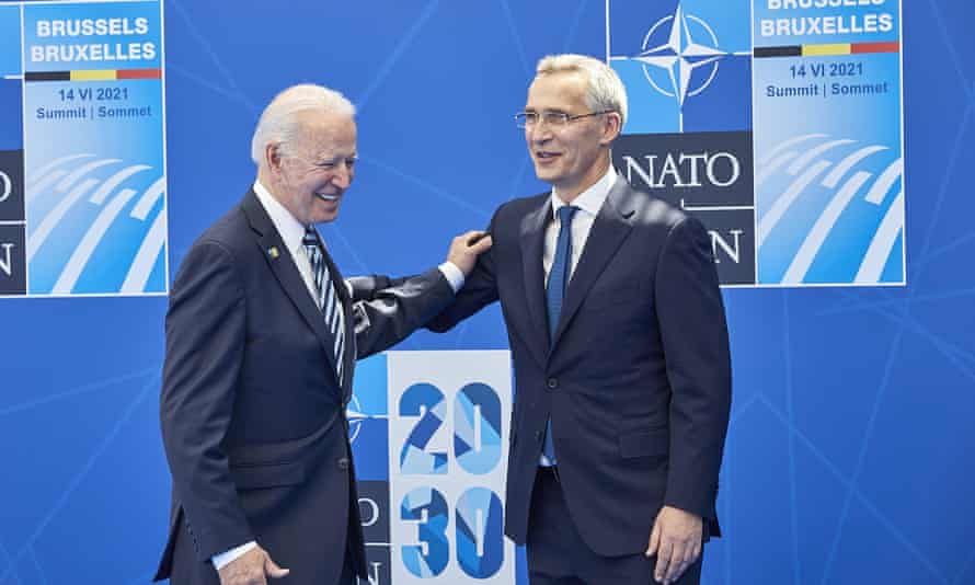 U.S. President Joe Biden and NATO Secretary General Jens Stoltenberg at the NATO summit in Brussels, Belgium, June 14, 2021. (Getty Images)