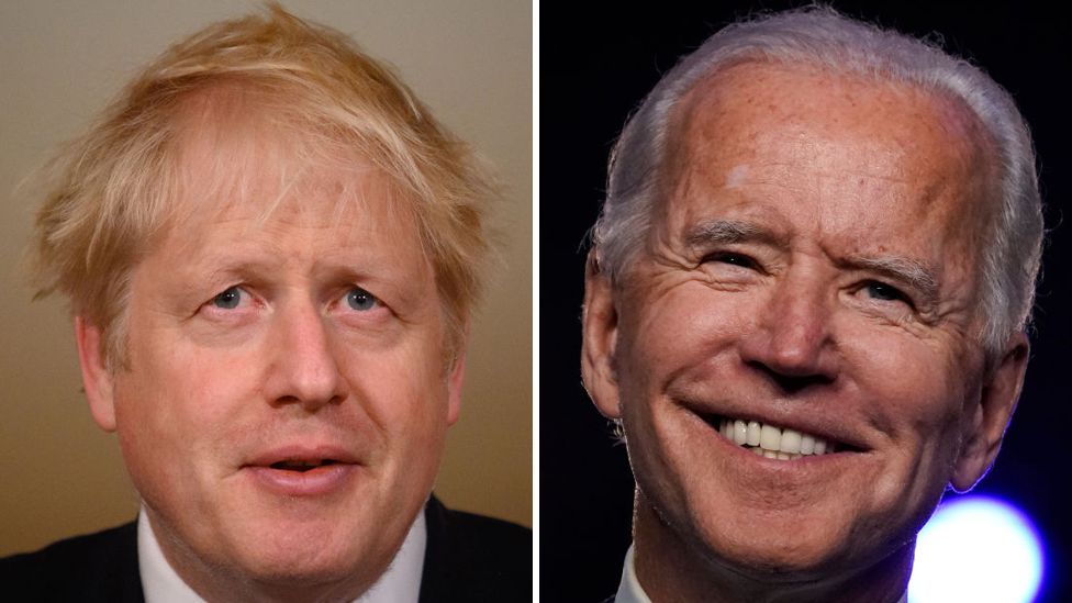 Boris Johnson and Joe Biden. (Getty Images)