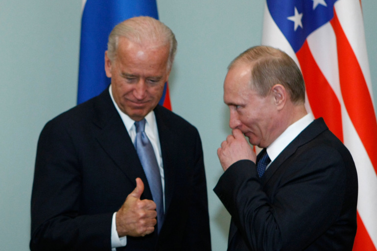 Joe Biden and Vladimir Putin in Moscow, March 10, 2011. (AP Photo)
