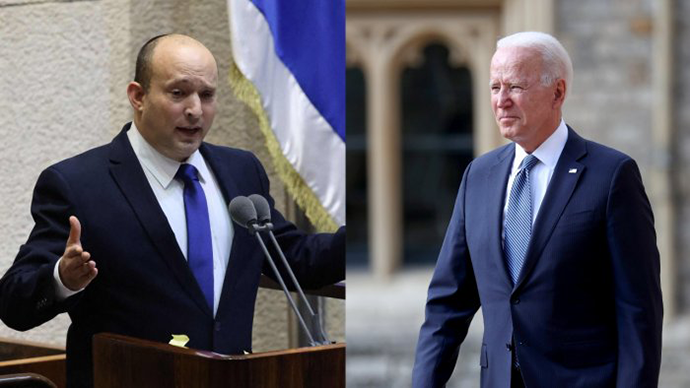 Israel PM Naftali Bennett and US President Joe Biden. (AFP, Reuters)