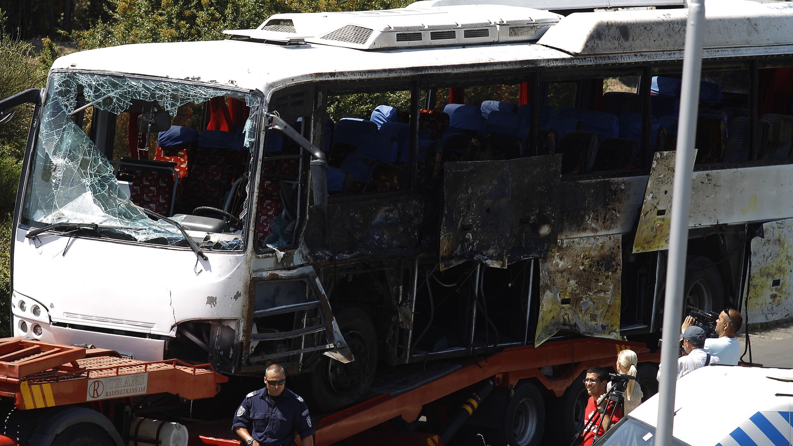 The aftermath of a 2012 Hezbollah attack, which killed six people in Burgas, Bulgaria. (Reuters)