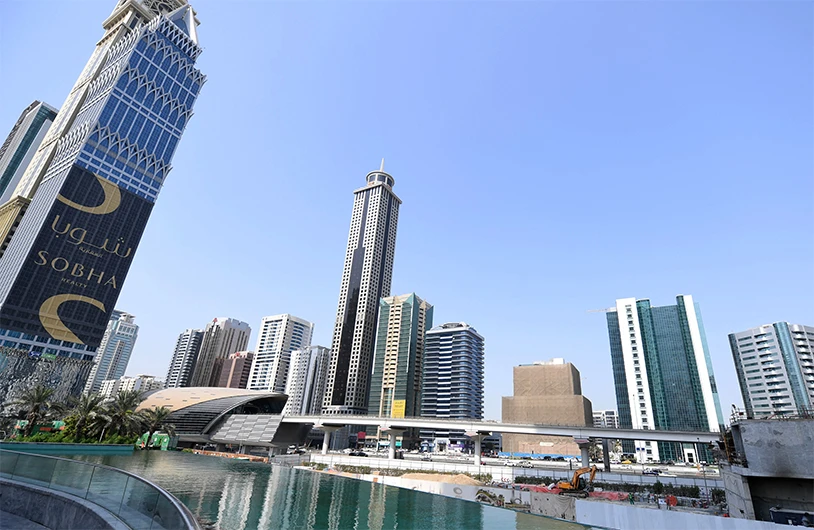 This picture shows buildings on Sheikh Zayed road on October 2, 2019 in Dubai. (AFP)