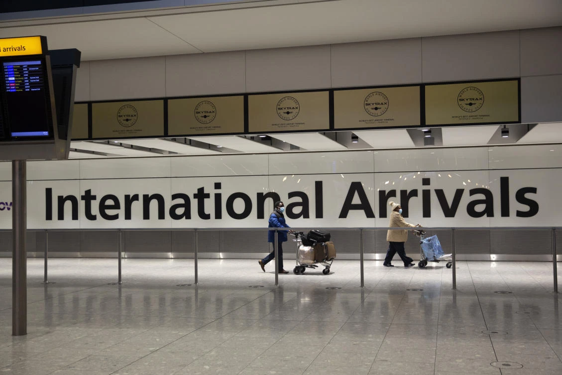 A terminal at Heathrow Airport mothballed because of the coronavirus pandemic has reopened Tuesday, June 1 for passengers arriving from high-risk countries. (AP)