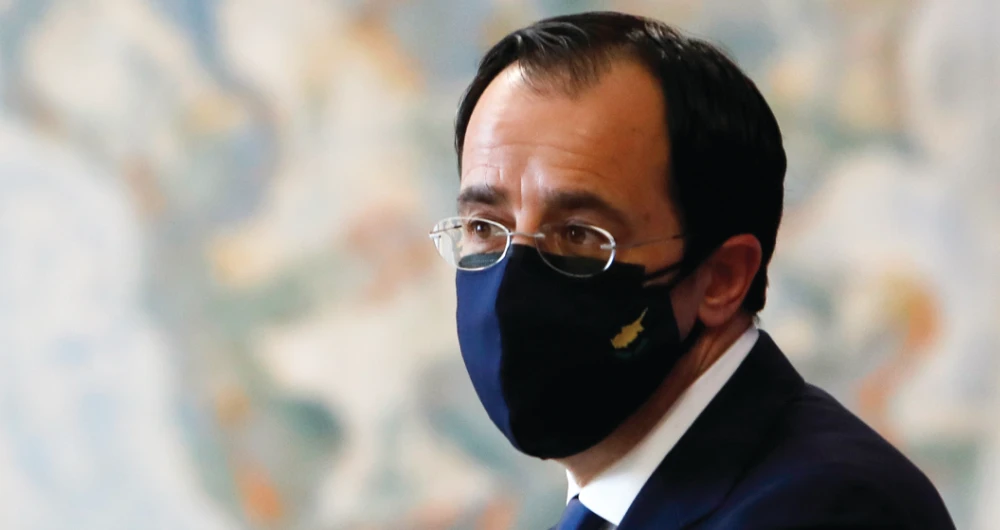 Cyprus Foreign Minister Nikos Christodoulides inspected the training facility. (AP)