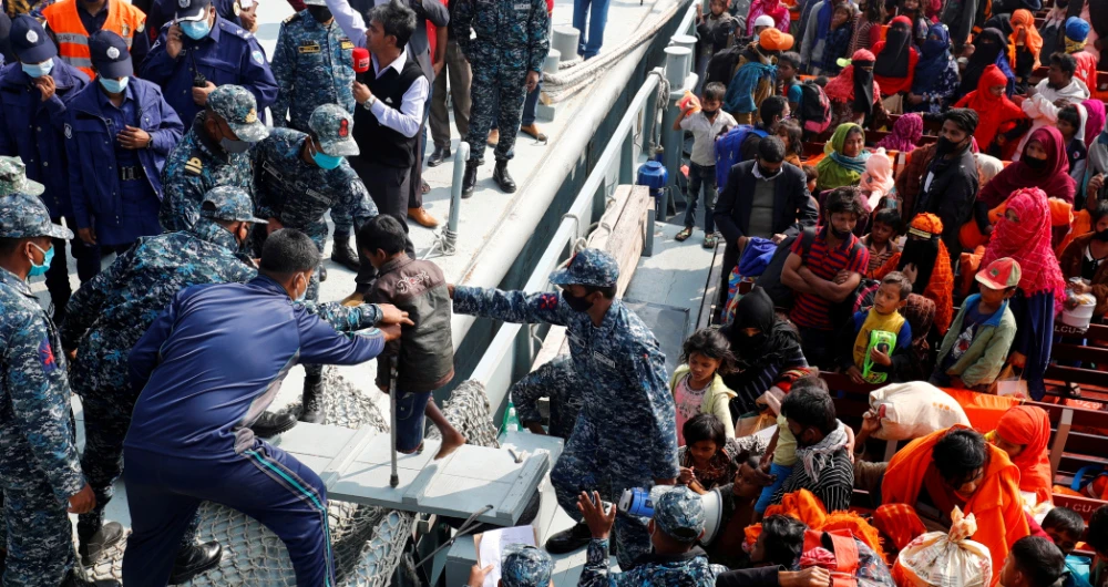 Bangladeshi authorities have shifted 18,000 out of a planned 100,000 people to the island to take pressure off Cox’s Bazar. (Reuters/File)