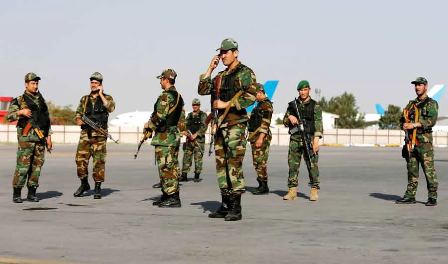 Afghan security guards at the Hamid Karzai International Airport in Kabul, Afghanistan. (REUTERS file photo)