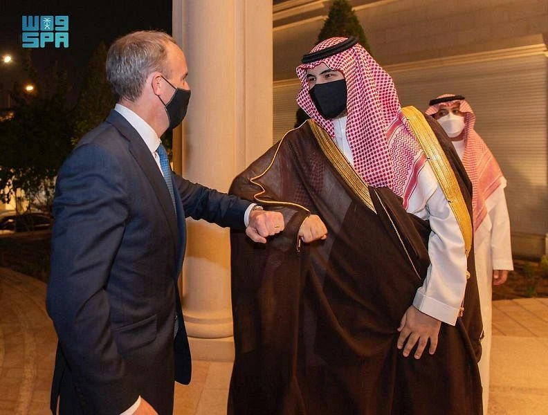 UK Foreign Secretary Dominic Raab meets with Saudi deputy defense minister