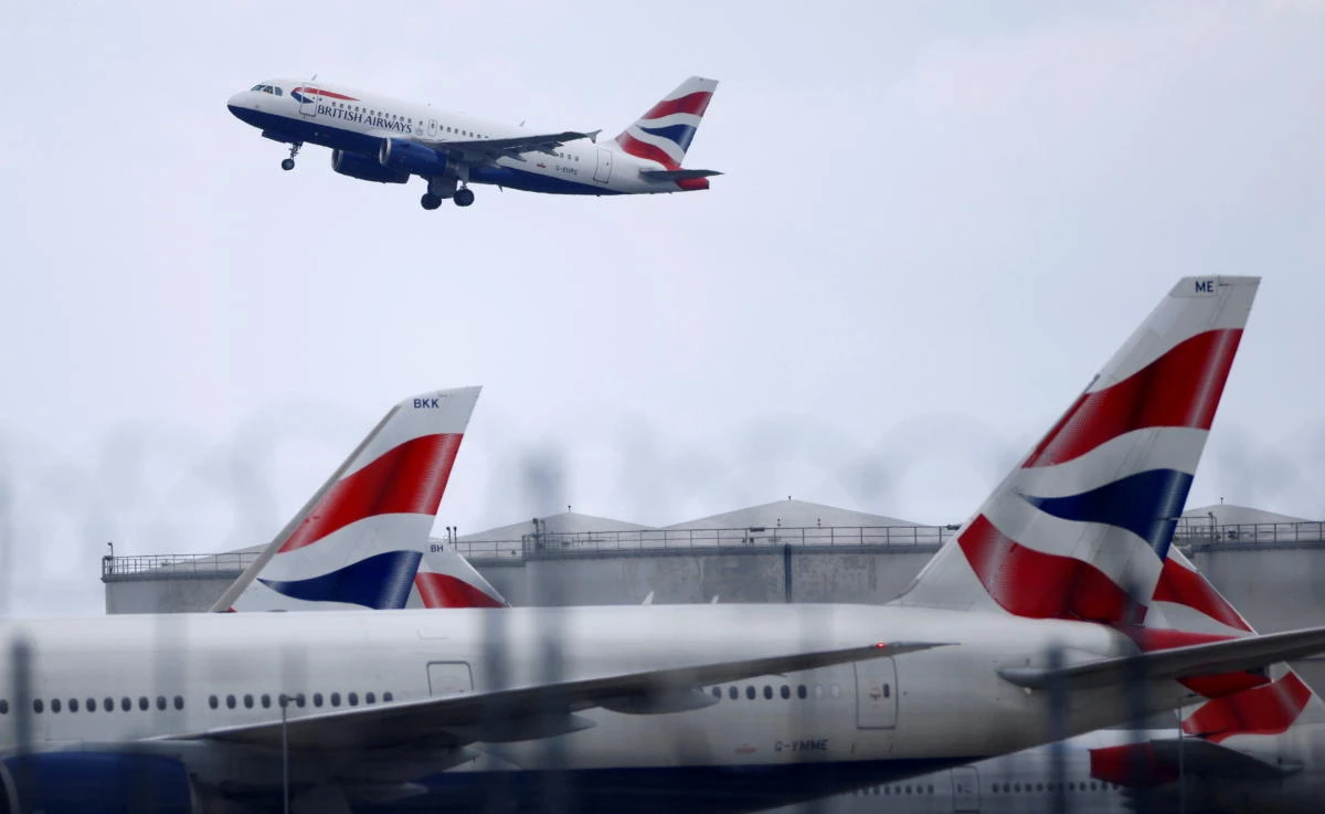 A British Airways Airbus A319 aircraft takes off from Heathrow Airport in London. (Reuters)