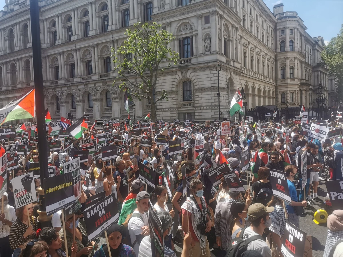 Pro Palestinian rally in London calls on UK government to impose Israel sanction