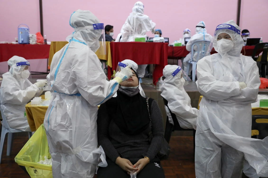 A total of 3.28 million people, about 10 percent of the population, have received at least one dose as of Monday, government records show. (Reuters)