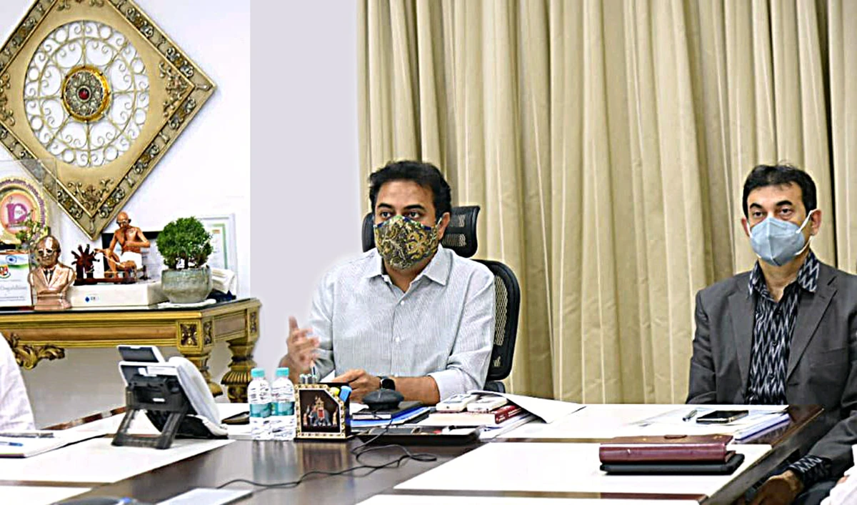 Telangana’s Minister of IT, Industries, Municipal Administration and Urban Development K.T. Rama Rao addresses the two-day Telangana Investment Seminar.