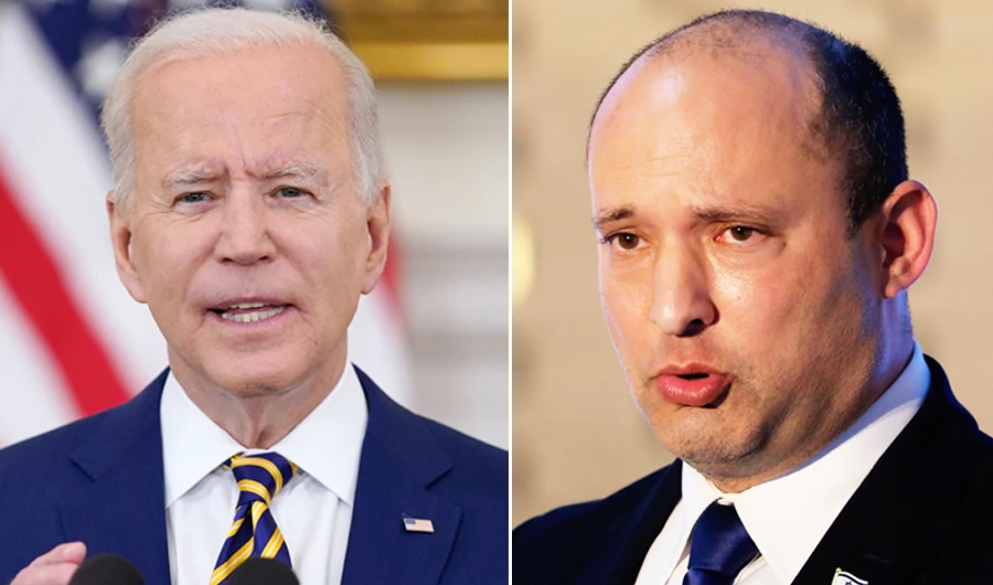 President Joe Biden (L) and Israeli prime minister Naftali Bennett. (AP)