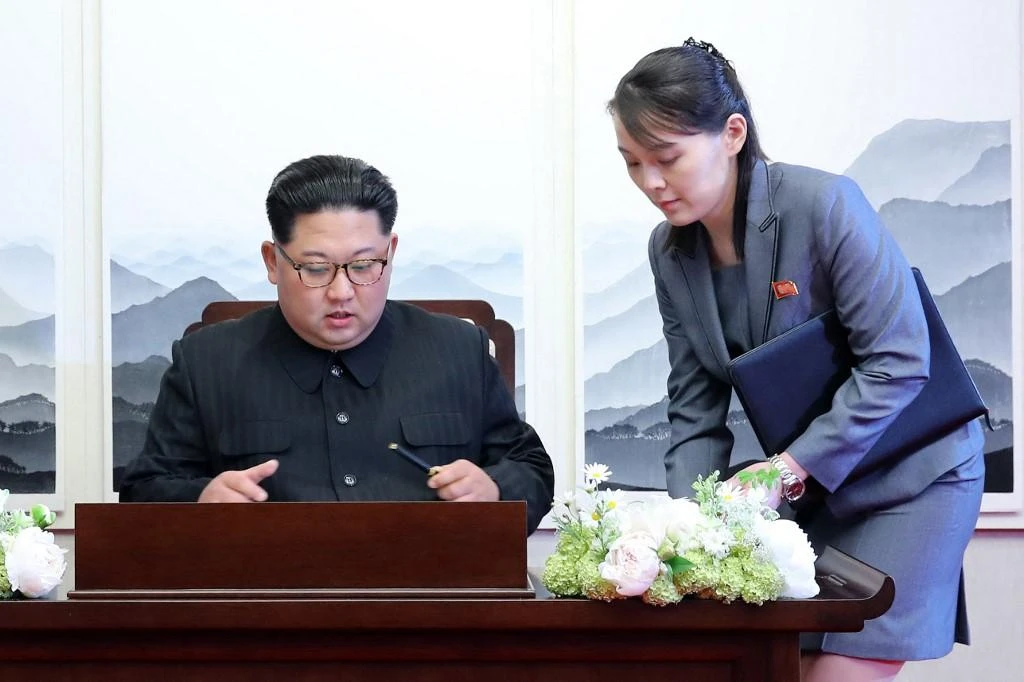 Kim Yo Jong, right, is a key adviser his brother North Korean leader Kim Jong Un. (AFP)