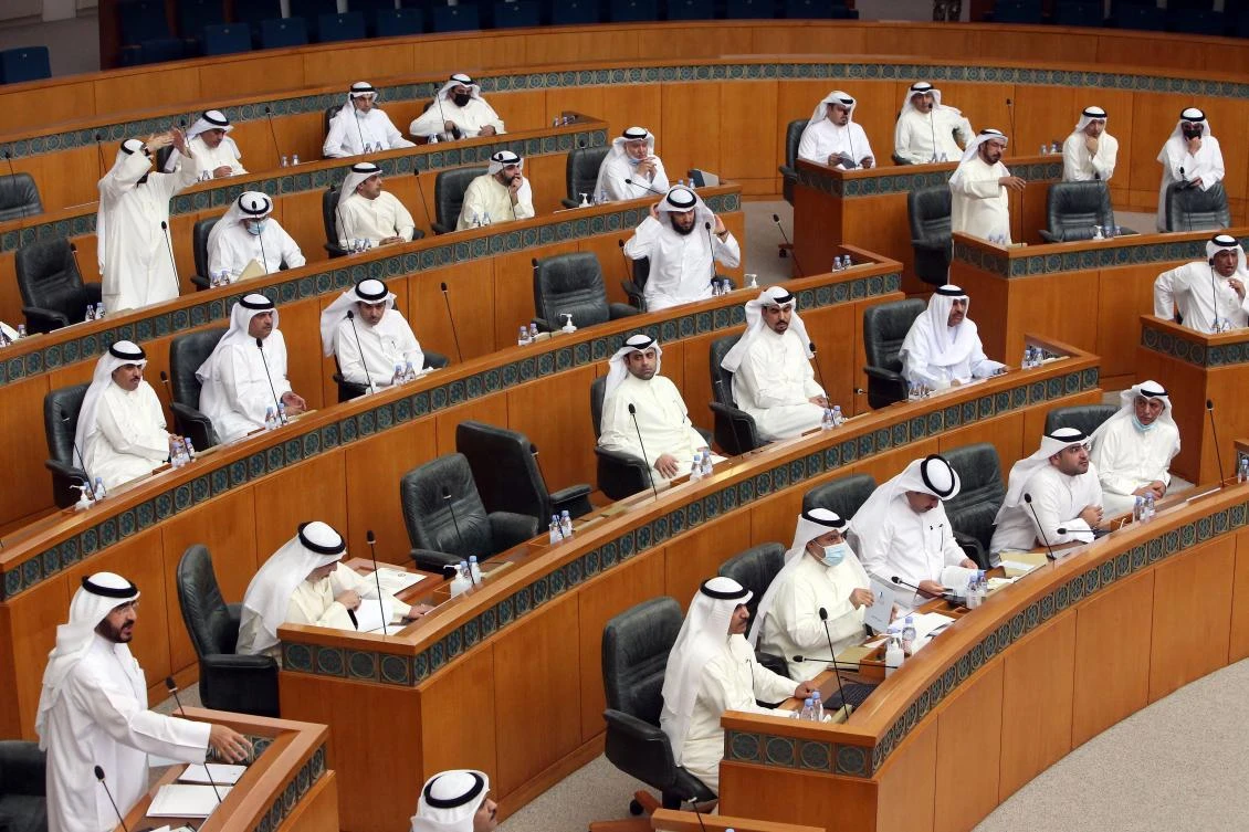 Kuwaiti MPs hold a parliamentary session at the Gulf emirate's National Assembly in Kuwait City on June 22. (AFP)