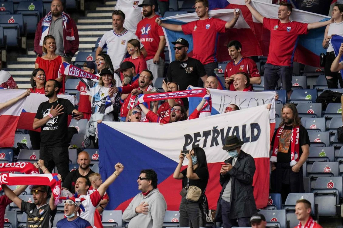 Croatia fans cheer before EURO 2020 match between Croatia and Czech Republic in Glasgow. WHO said Tuesday it was concerned about easing Covid-19 restrictions by Euro 2020's hosting nations. (AFP)