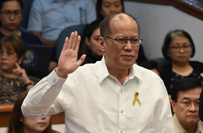 Former Philippine President Benigno Aquino appears at a senate hearing in December 2017. (AFP file)