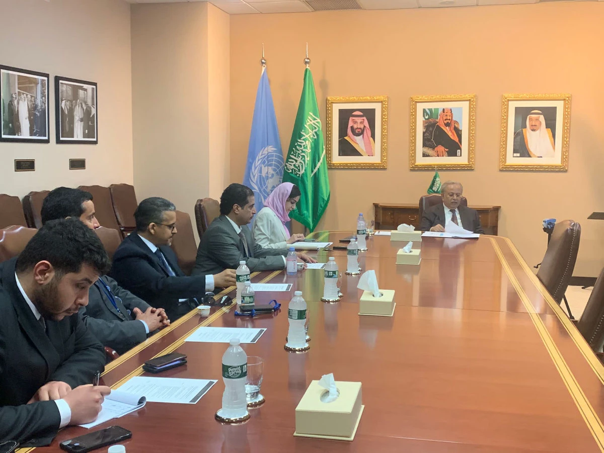 Ambassador Abdallah Al-Mouallimi (rightmost) presiding over the second UN High-level Conference of Heads of Counter-Terrorism Agencies of Member States in New York on June 30, 2021. (SPA)