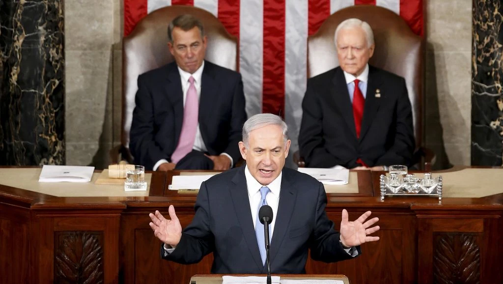 Prime Minister Benjamin Netanyahu speaks before a joint meeting of Congress on Capitol Hill in Washington, D.C., March 3, 2015. (AP Photo)