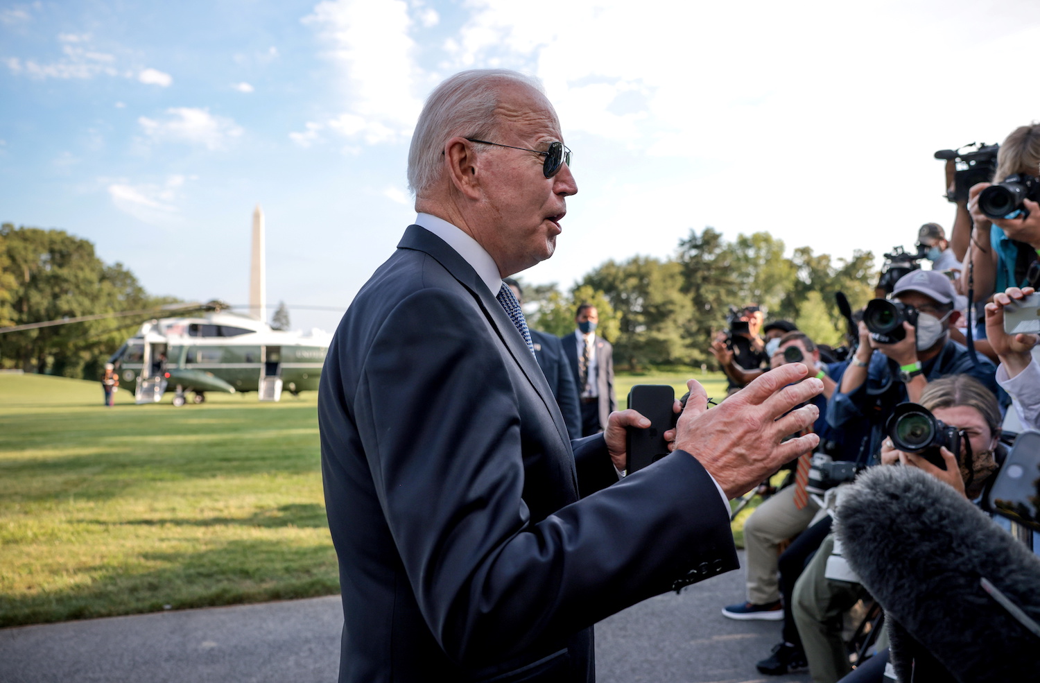 US President Joe Biden speaks to reporters outside the White House in Washington, US. (File/Reuters)