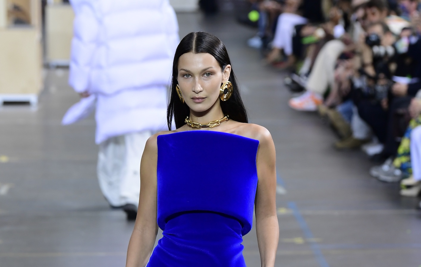 bella hadid blue dress runway Arab News Girls Size:2T WELLA-FP Raziela Long Sleeve Mesh