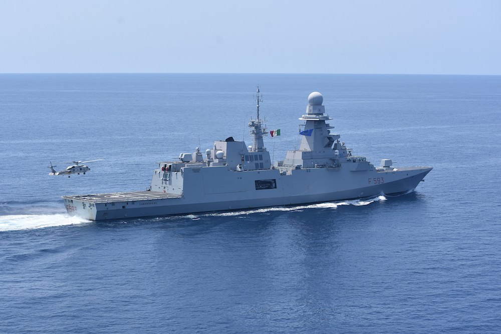 The Italian naval vessel Carabiniere off the coast of Somalia, May 2021. (Wikimedia Commons)