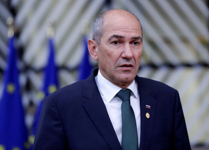 Prime Minister Janez Jansa of Slovenia. (Reuters)