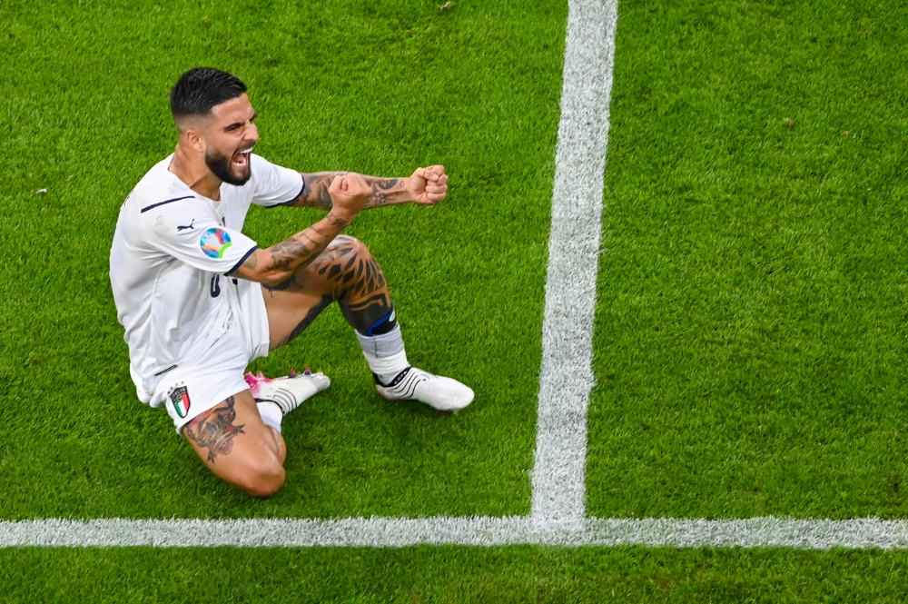 Lorenzo Insigne curling shot fired Italy into the semifinals. (AP)