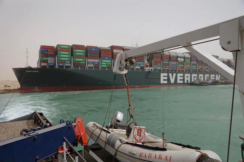 The ship’s Japanese owners said last month they have reached agreement in principle in a compensation dispute with the Suez Canal Authority. (Reuters)
