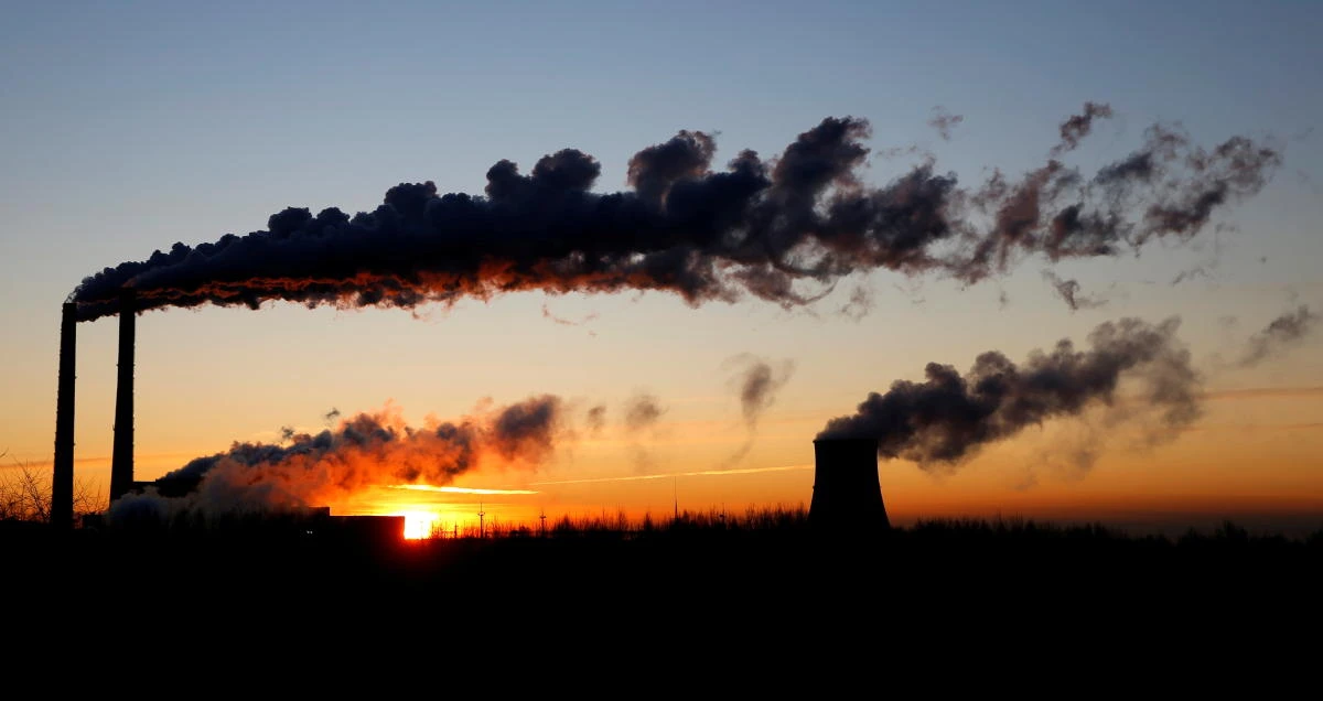 The sun rises behind a gas-fired power station in Minsk, Belarus. (Reuters)