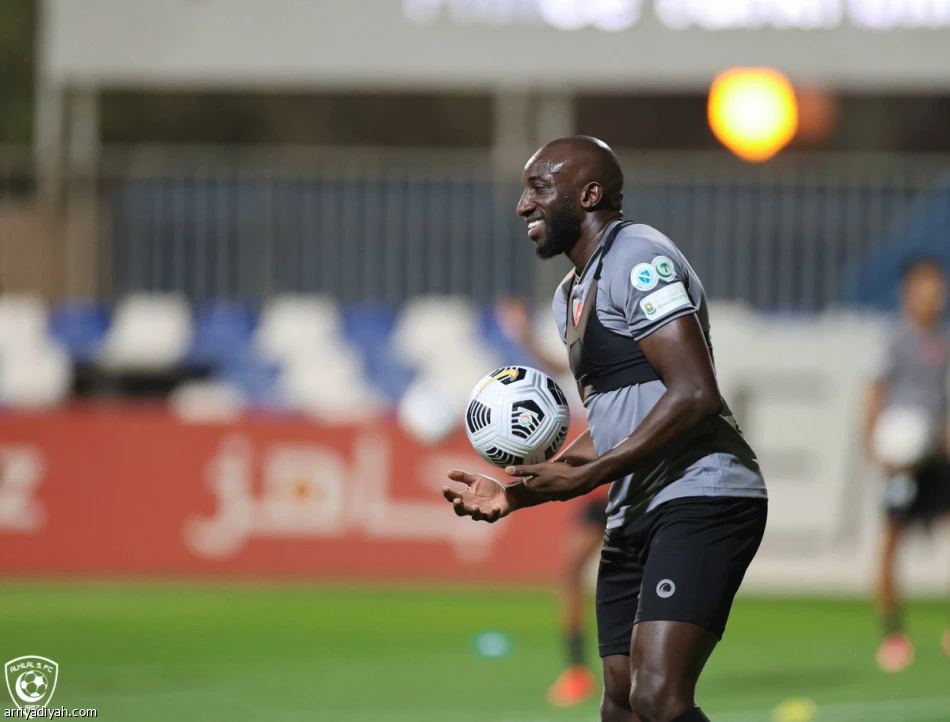 Moussa Marega trained with his new Al-Hilal teammates for the first time on Tuesday after his move from Porto. (Al-Hilal FC)