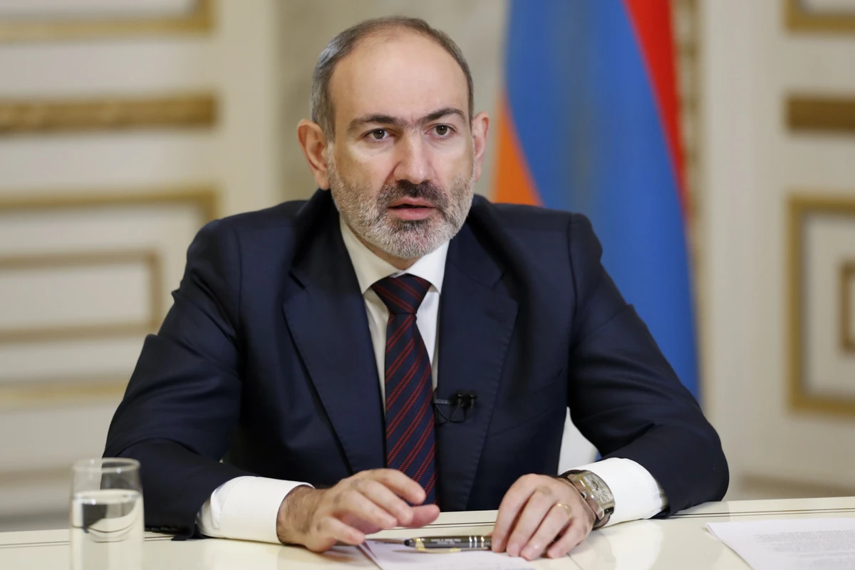 Armenian Prime Minister Nikol Pashinyan delivers an address, in Yerevan, Armenia, April 25, 2021. (AP)