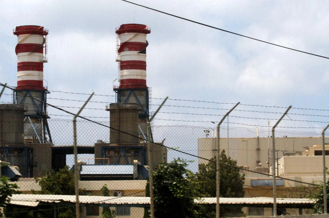 This picture taken on July 10, 2021, shows a partial view of the Zahrani power station in southern Lebanon, a day after it went offline. (AFP)