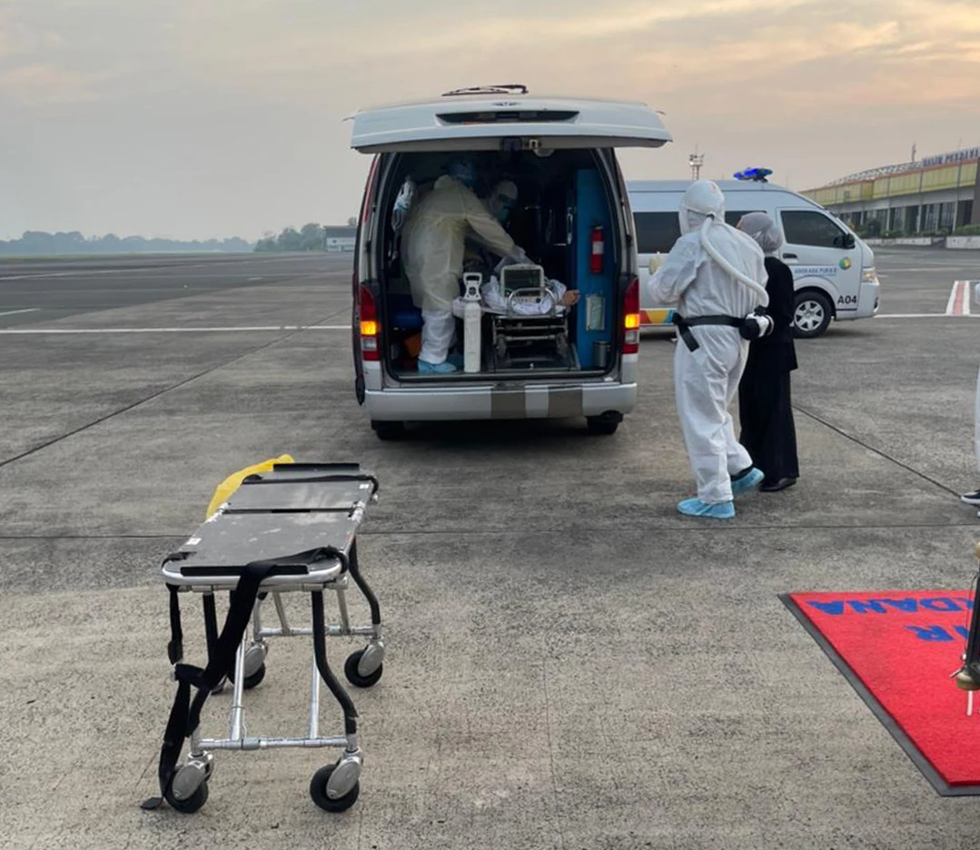 The transfer was done by Saudi Arabia’s Ministry of Defense’s Air Medical Evacuation Department. (Twitter/@modgovksa)