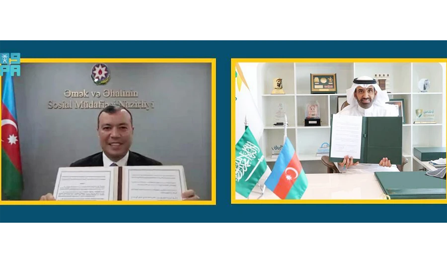 Dr. Sahil Babayev (L) and Ahmad Al-Rajhi. (SPA)
