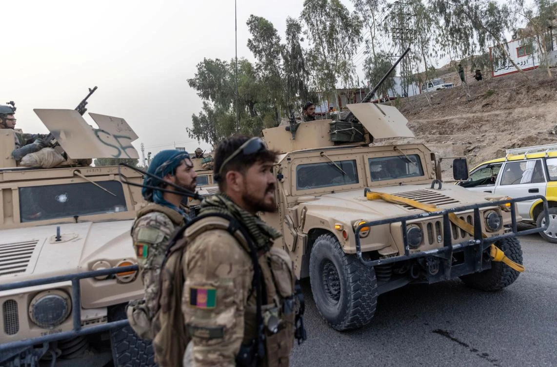 A convoy of Afghan Special Forces is seen during a rescue mission in Kandahar province. (Reuters)