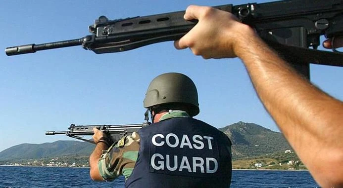 An archive image of Greek coast guard officers. (AP)