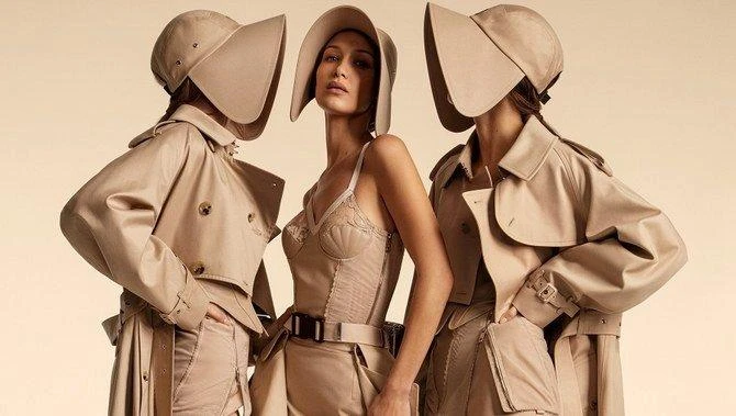 Hadad sisters Bella and Gigi featured in Burberry's spring 2020 campaign. (Supplied)