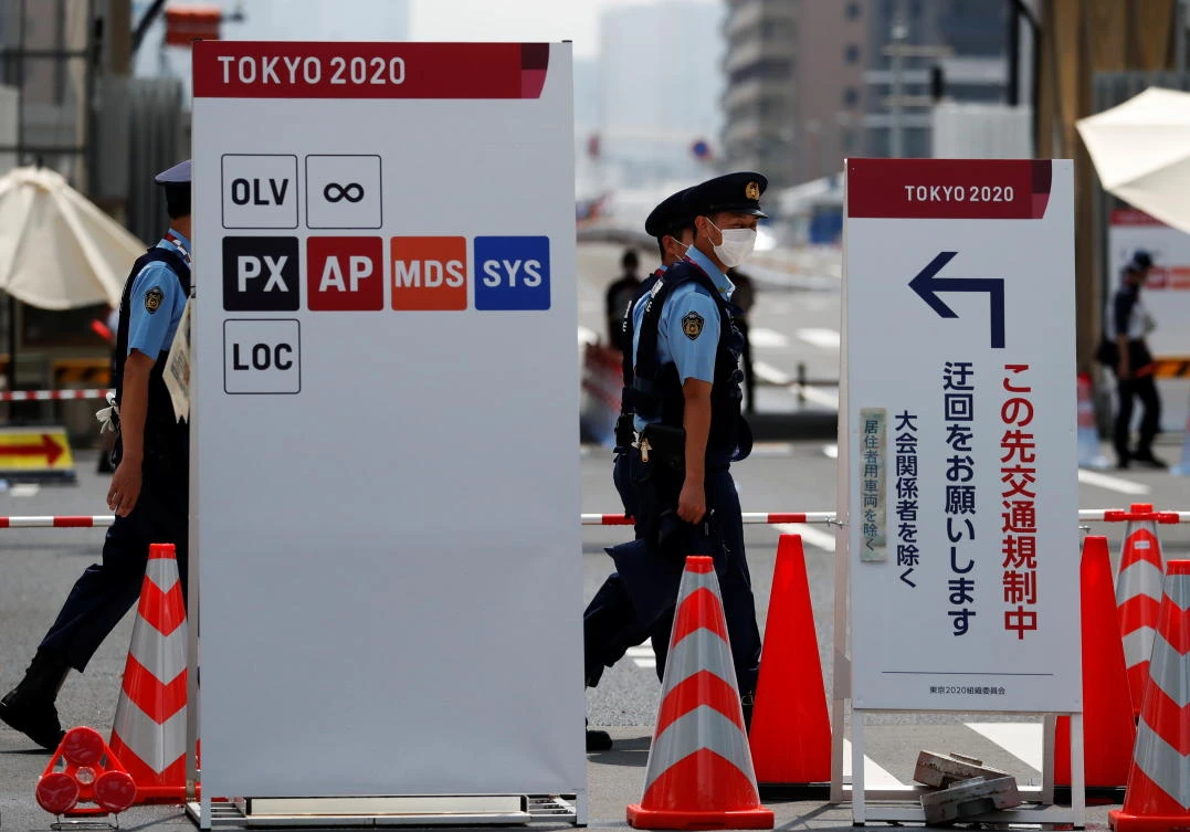 The Olympic Village on Tokyo Bay will house about 11,000 athletes during the Olympics and thousands of other staff. (Reuters)