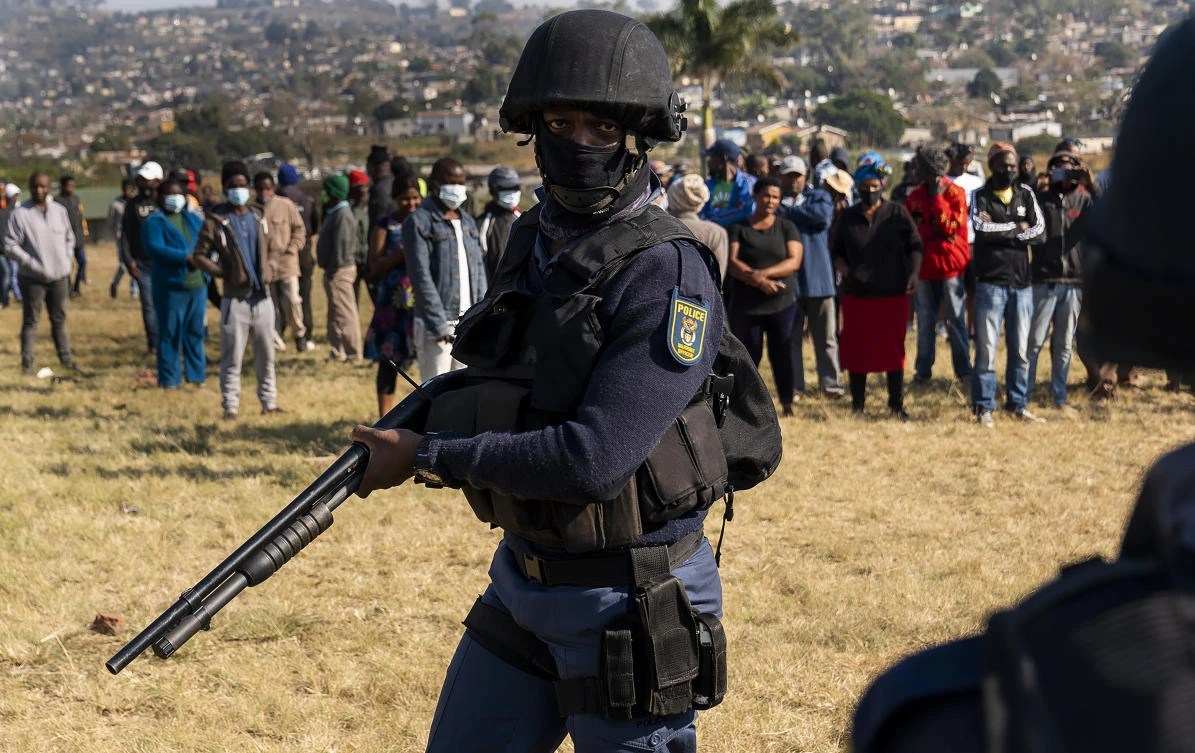 South African President Cyril Ramaphosa has vowed to restore order to the country after the week of violence set off by the imprisonment of former President Jacob Zuma. (AP)
