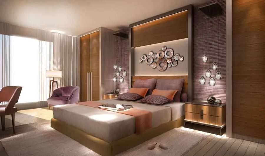 Guests can choose from studios, and one-, two-, and three-bedroom apartments.