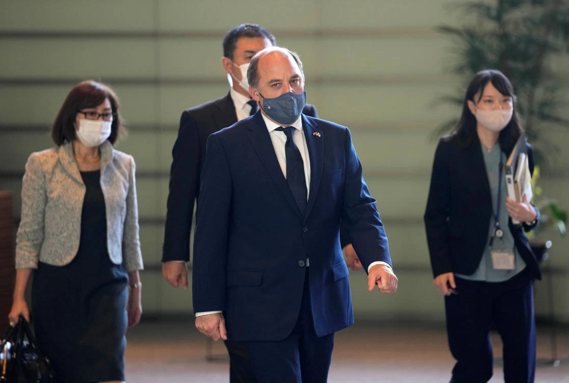 The United Kingdom will permanently assign two ships in Asia, defense minister Ben Wallace said in a joint announcement in Tokyo with his Japanese counterpart Nobuo Kishi. (Reuters)
