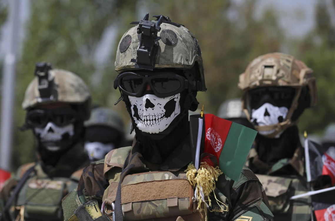 In this July 17, 2021 file photo, new Afghan Army Special Forces attend their graduation ceremony after a three-month training program at the Kabul Military Training Center, in Kabul, Afghanistan. (AP)