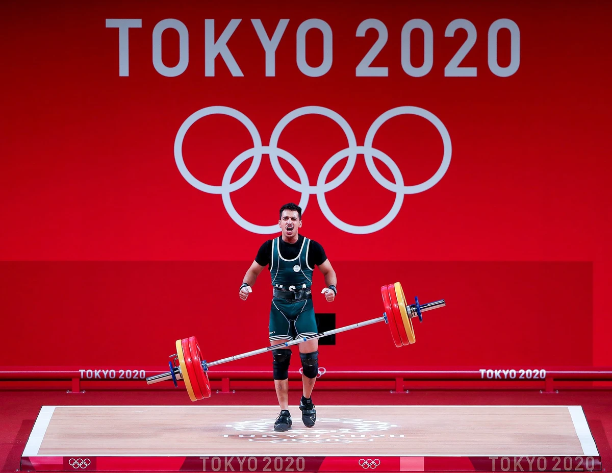 Saudi Siraj Alsaleem finished fifth in the Men’s 61 kg Weightlifting competition on Sunday. (Saudi Arabian Olympic Committee)