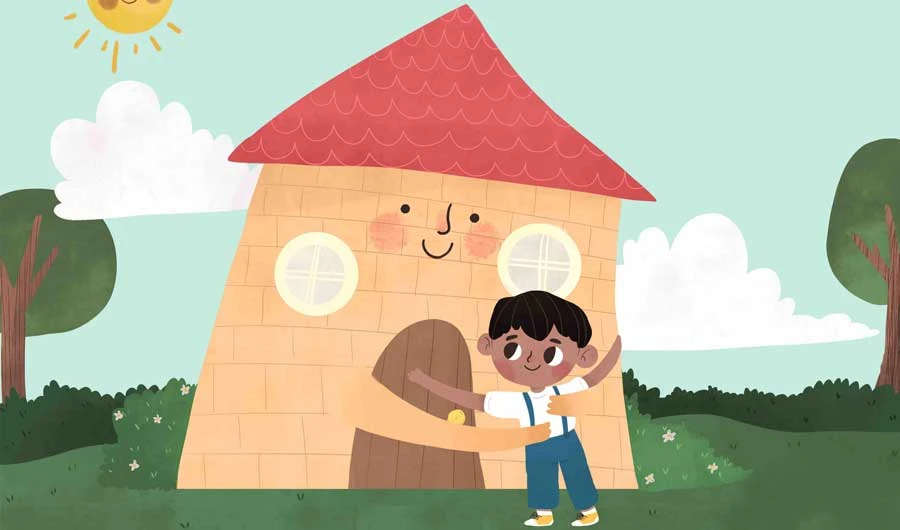 The title cover of the book ‘I Have a House That Keeps Me Safe.’ (Supplied)