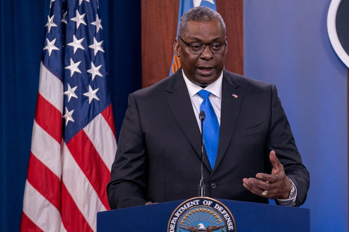 U.S. Defense Secretary Lloyd Austin answers reporters questions at the Pentagon as the U.S. military nears the formal end of its mission in Afghanistan in Arlington, Virginia, U.S. July 21, 2021. (Reuters)
