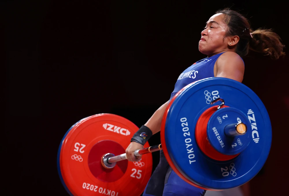 Hidilyn Diaz was hailed as a “national treasure” in the Philippines after snatching the country’s elusive first Olympic gold in the women’s 55kg weightlifting category. (Supplied)