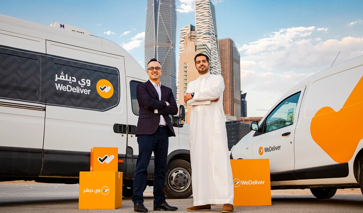 Ahmad Ramahi (left), founder and CEO of WeDeliver, and co-founder Nasser Al-Maawi. (Supplied)