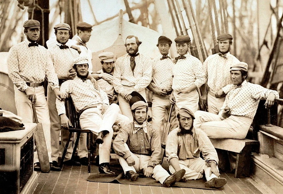 An English team of professionals on their way to North America for the first-ever overseas tour in 1859. (Wikimedia Commons)