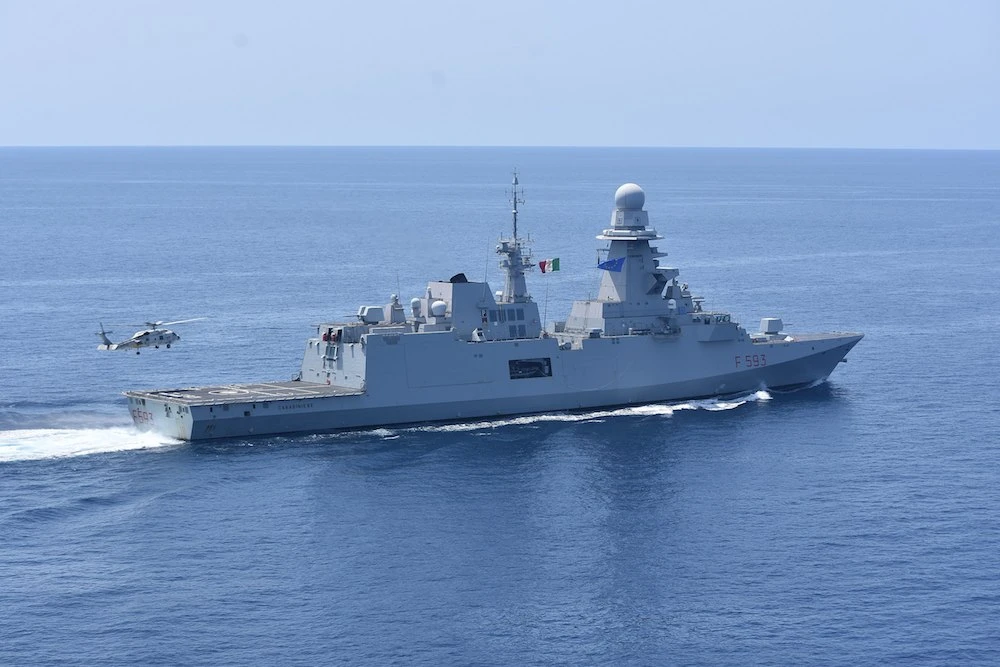 The Italian naval vessel Carabiniere off the coast of Somalia, May 2021. (Wikimedia Commons)